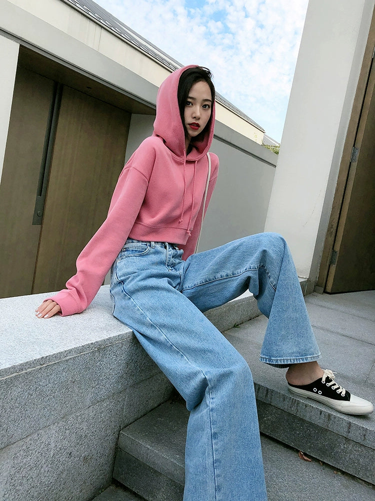 Ins American Pink Hot High-Waisted Crop Thin Sweater - D'Zani Fashion