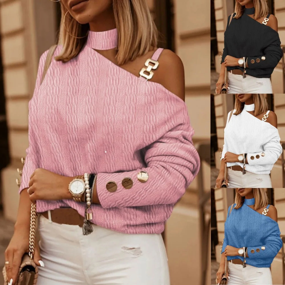 Sexy Off Shoulder Women Pink Blouses - D'Zani Fashion