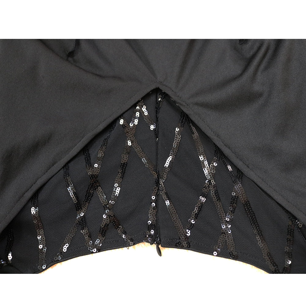 Women's Black Sexy Sequin Mini Dress - D'Zani Fashion