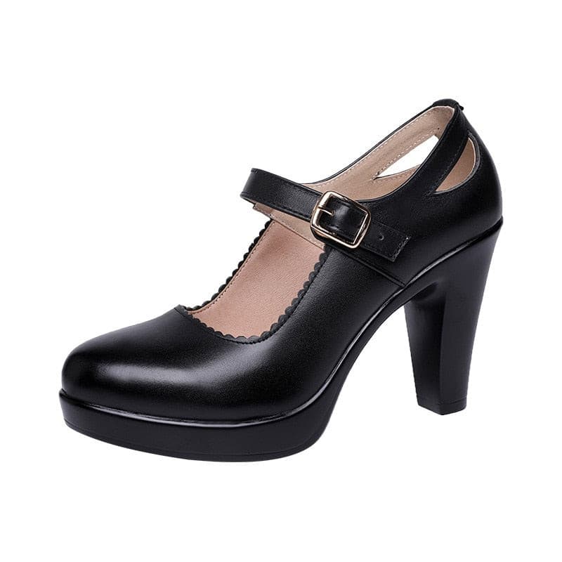 Women's Black Mary Jane Shoes - D'Zani Fashion