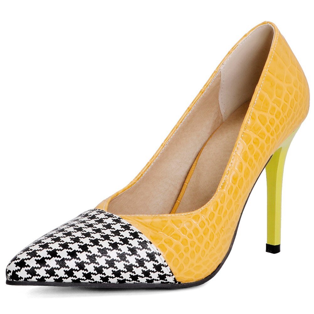 Women's Yellow Classy High Heels Pumps - D'Zani Fashion