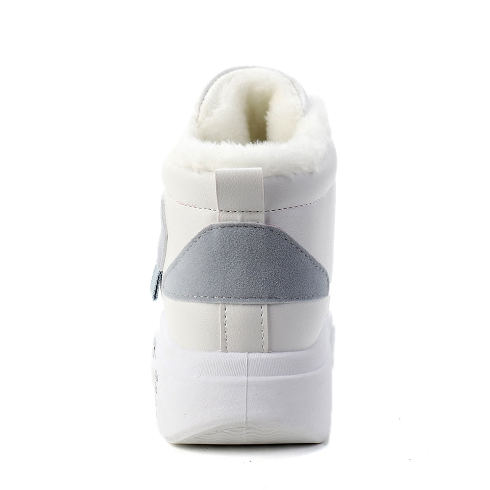 Women's White Grey Casual Leather Sneakers - D'Zani Fashion