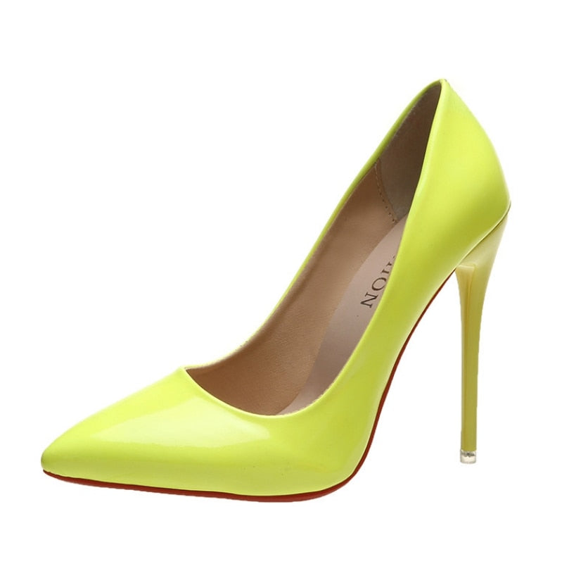 Women's Yellow Fashion High Heels Shoes - D'Zani Fashion