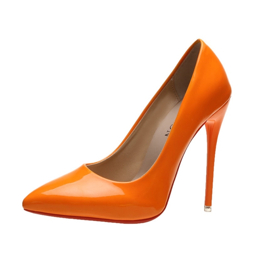 Women's Orange Fashion Red Sole High Heels Shoes - D'Zani Fashion