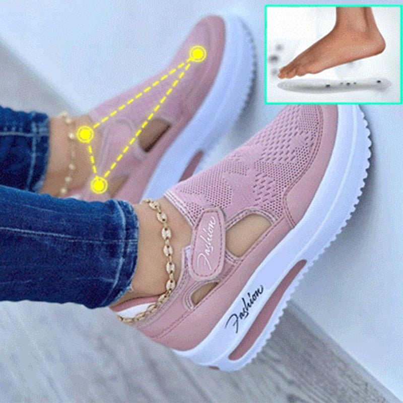 Women's Pink Comfortable Canvas Sneakers - D'Zani Fashion
