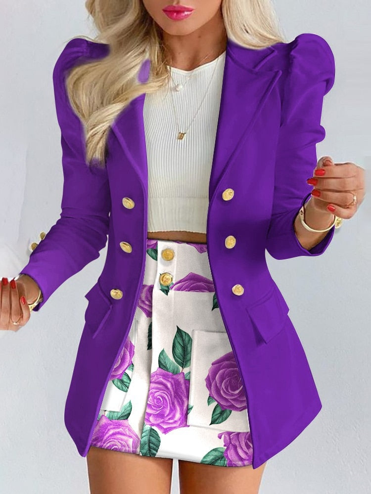 Women's Purple 2 Piece Stylish Skirt Set  - D'Zani Fashion