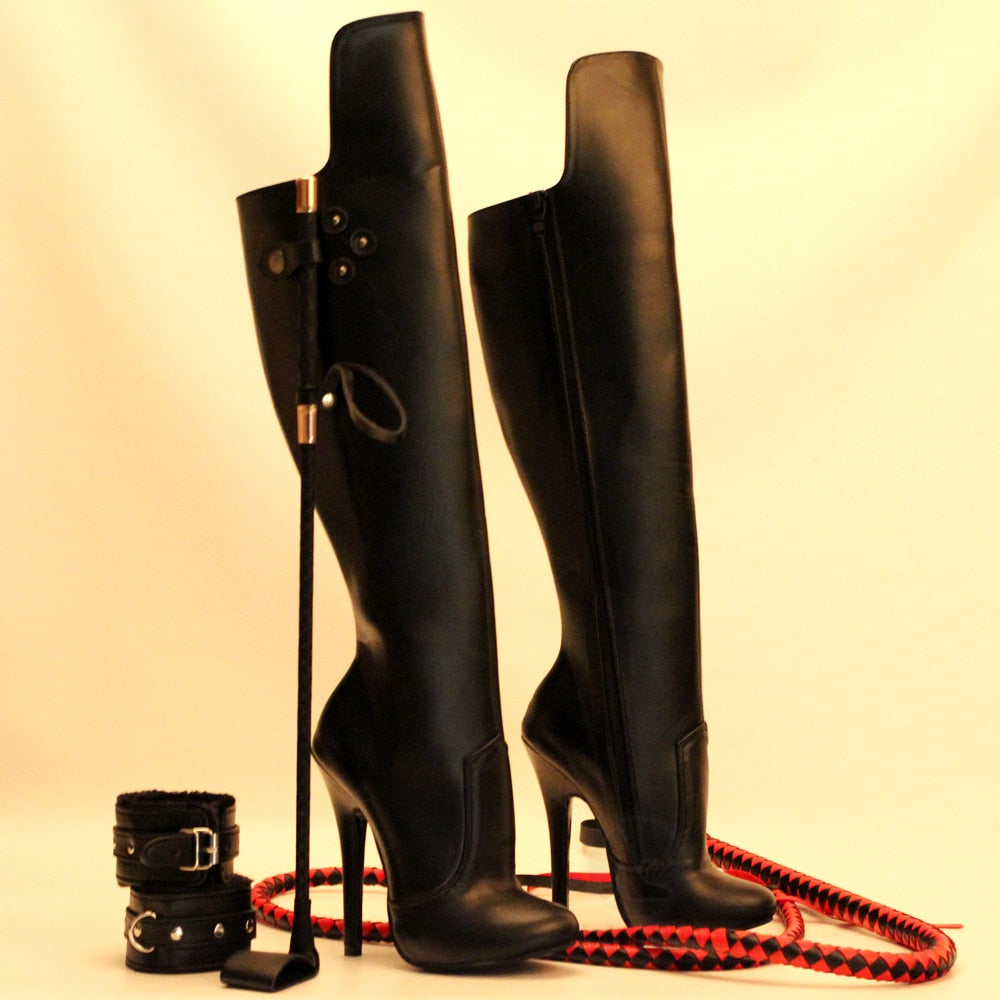 Women's Black Sexy Knee High Boots  - D'Zani Fashion