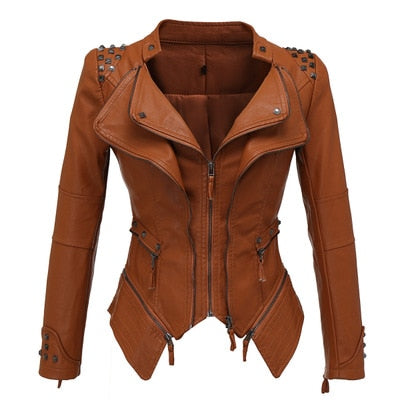 Women's Auburn Faux Leather Jackets  - D'Zani Fashion