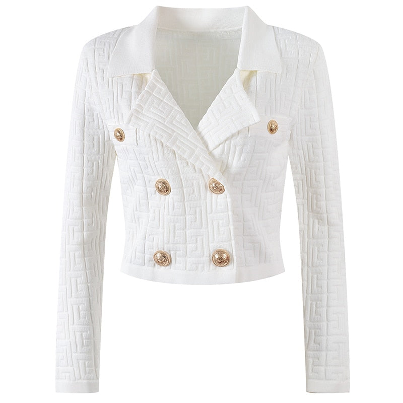 Women's White Casual Comfy Knitted Jacket - D'Zani Fashion 