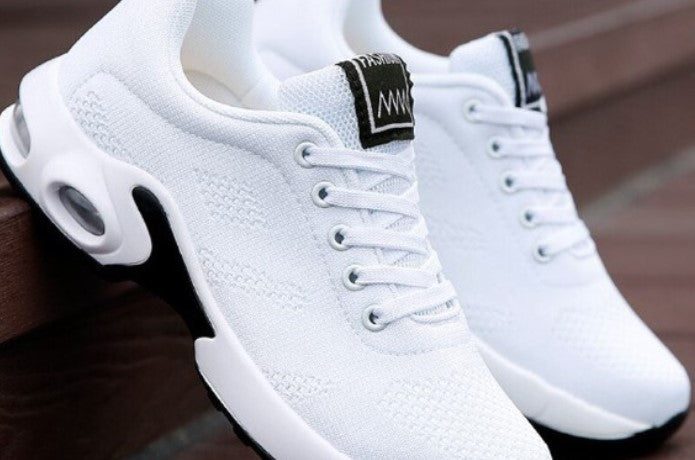 Women's White Breathable Running Sneakers - D'Zani Fashion