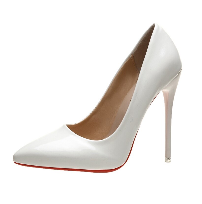Women's White Fashion Red Sole High Heels Shoes - D'Zani Fashion