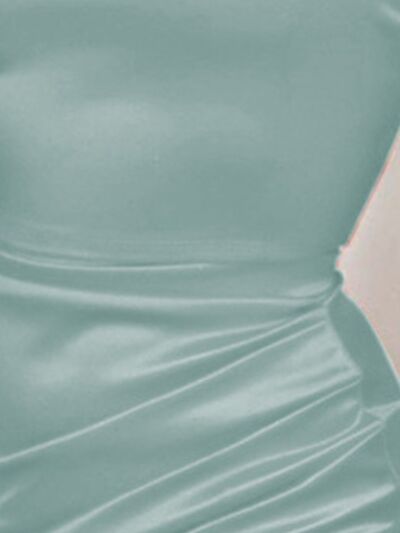 Women's Tiffany Blue Ruched Spaghetti strap Wrap Dress - D'Zani Fashion
