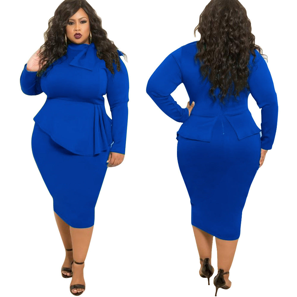 Women's Blue Plus Size Dresses - D'Zani Fashion