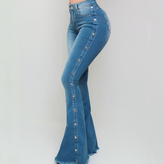 Women's Blue Plus Size Jeans - D'Zani Fashion