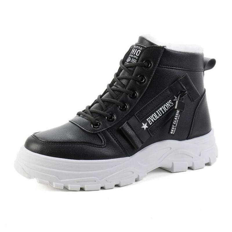 Women's Black with White Bottom Fashion High Top Waterproof Boots - D'Zani Fashion