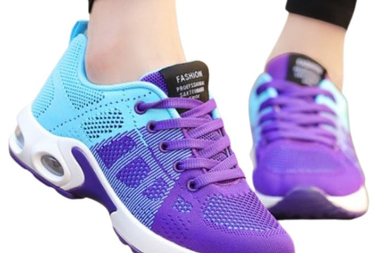 Women's Purple Blue Breathable Running Sneakers - D'Zani Fashion